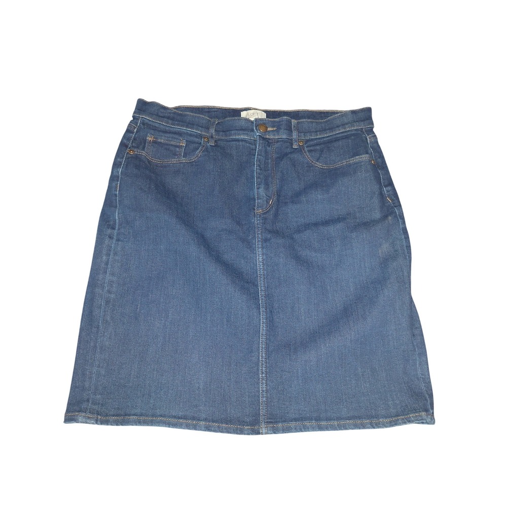 Loft Outlet Womens Denim Mini Skirt Medium Wash Blue A-Line Jean Skirt Size 12